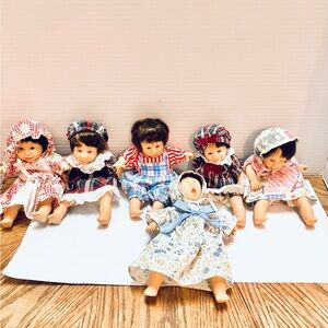 Gi-Go Vintage Baby Dolls Lot(6) 8in Minor Wear Hong Kong Read Soft Body